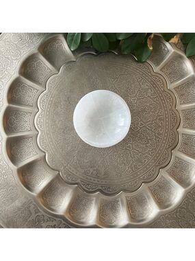 Medium White Selenite Round Bowl